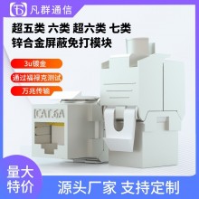 厂家供应万兆CAT.7七类锌合金屏蔽模块免打网络模块信息模块