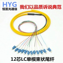 优质源头厂家供应LC束状尾纤 12芯单模LC/UPC束状尾纤 小方头尾纤