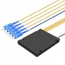 电信级SC1分4光纤分路器 单模方头SC一分四光纤分光器尾纤分线器