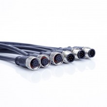 M12-传感连接器直头8芯带线2米多芯可选IO模块连接器光纤航空插头