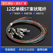 电信级ST 12芯束状尾纤单模机房光纤跳线圆头 厂家供应